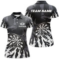 Custom Darts Team Personalized White Grunge 3D Style Women's Polo Shirts S-5XL