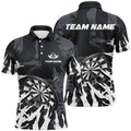 Personalized Darts Board White Grunge Style Mens Polo Shirt S-5XL