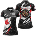 Custom Canada Flag Grunge Dartboard for Patriotic Darts Women's Polo Shirts S-5XL