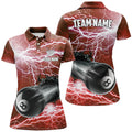 Custom Funny 8 Ball Pool Shirt with Thunder Lightning Women's Polo Shirts S-5XL