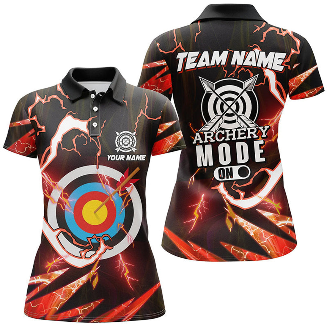 Custom Red Archery Team Shirts Personalized Women's Polo Shirts S-5XL
