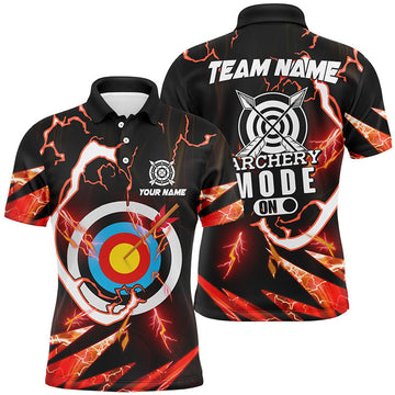 Personalized Red Thunder Archery Mode On Men's Polo Shirt S-5XL