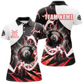 Custom 8 Ball Pool Lightning Thunder Red Billiard Team Women's Polo Shirts S-5XL