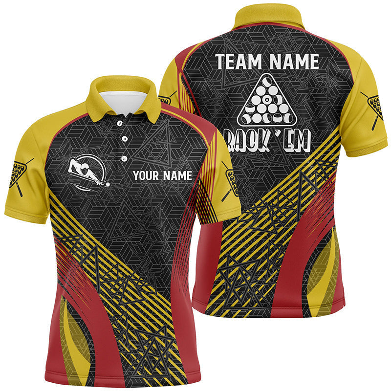 Red Yellow Black Billiard Full Print Polo Shirt Size S-5XL Men's Polo Shirt
