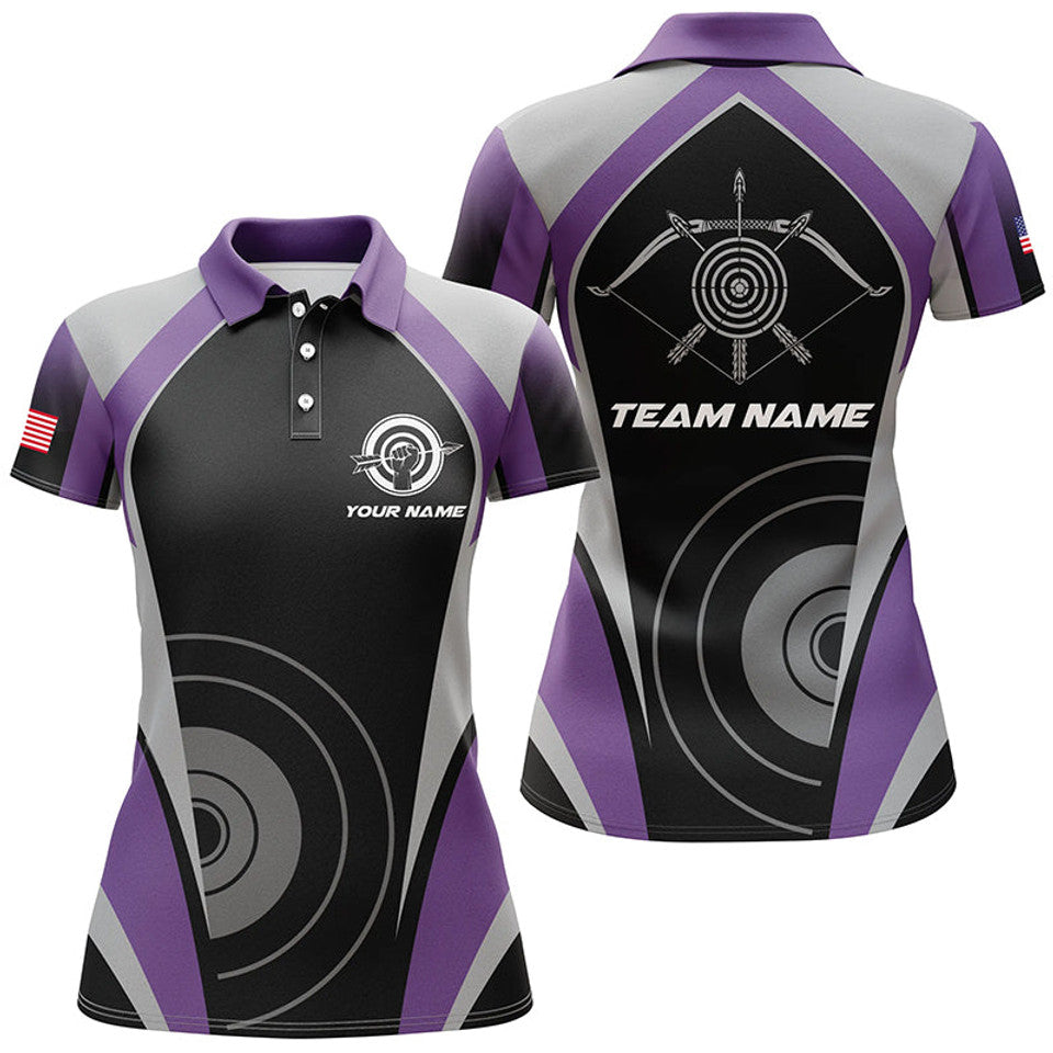 Custom Personalized Purple Archery Team Uniform Polo Shirts Women's Polo Shirts S-5XL