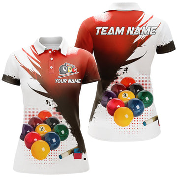 Custom 3D 9 Ball Pool Billiard Team Shirts Women's Polo Shirts S-5XL