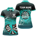 Custom Funny Crack Dartboard Thunder Lightning 3D Printed Women's Polo Shirts S-5XL