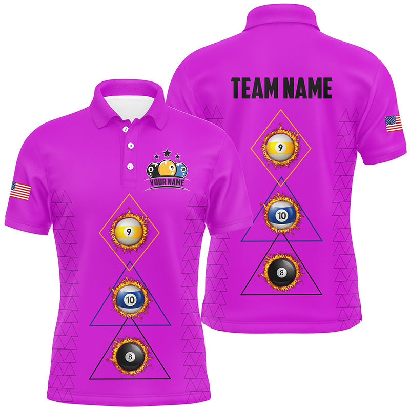 Personalized Billiard 8 Ball 9 Ball 10 Ball Shirt for Men Men's Polo Shirt