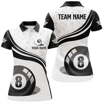 Custom Billiard Polo Shirts Personalized 8 Ball Pool Women's Polo Shirts S-5XL
