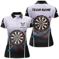 Custom Name Lightning Thunder Dartboard Grey 3D Darts Team Women's Polo Shirts S-5XL