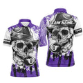 Personalized Purple Billiard Skull 8 Ball Custom Jersey Men Polo Shirt S-5XL