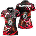 Custom Red 8 Ball Pool Polo Shirts for Billiard Team Women's Polo Shirts S-5XL