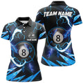 Custom Personalized 8 Ball Pool Thunder Lighting For Women's Polo Shirts S-5XL