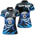 Custom Blue 10 Ball Pool Team Shirts for Women's Polo Shirts S-5XL