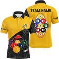 Personalized 9 Ball Pool Black Grunge Men's Billiards Polo Shirt S-5XL