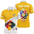 Personalized 9 Ball Pool White Grunge Billiards Men's Polo Shirt S-5XL