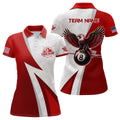 Custom 8 Ball Eagle Billiards Team Design Red Shirt Women's Polo Shirts S-5XL