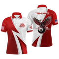 Personalized Red Billiards Eagle 8 Ball Pool Mens Polo Shirt S-5XL
