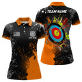 Custom Personalized Paint Orange 3D Archery Target Outfit Women's Polo Shirts S-5XL