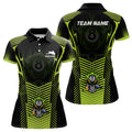 Custom Green Neon Billiard Balls 3D Skull Polo Shirts for Women's Polo Shirts S-5XL
