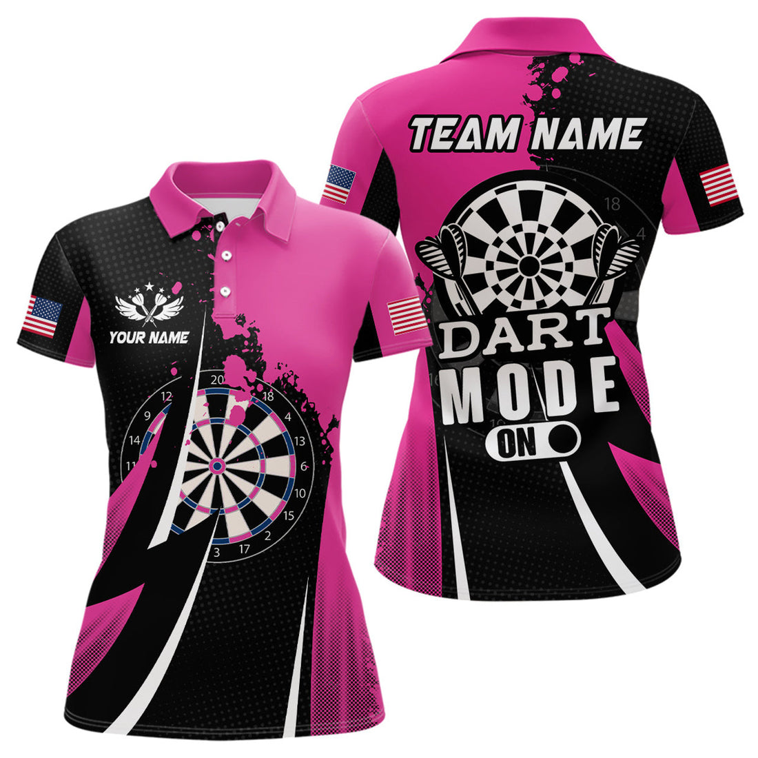 Custom Pink Dart Mode On Unique Mother's Day Gift Women's Polo Shirts S-5XL