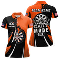 Custom Personalized Orange Dart Mode On Darts Women's Polo Shirts S-5XL