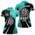 Custom Personalized Turquoise Dart Mode On Women's Polo Shirts S-5XL