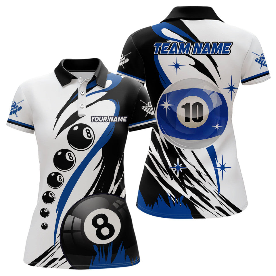 Custom Billiard 8 Ball 10 Ball Team Name Shirt Women's Polo Shirts S-5XL