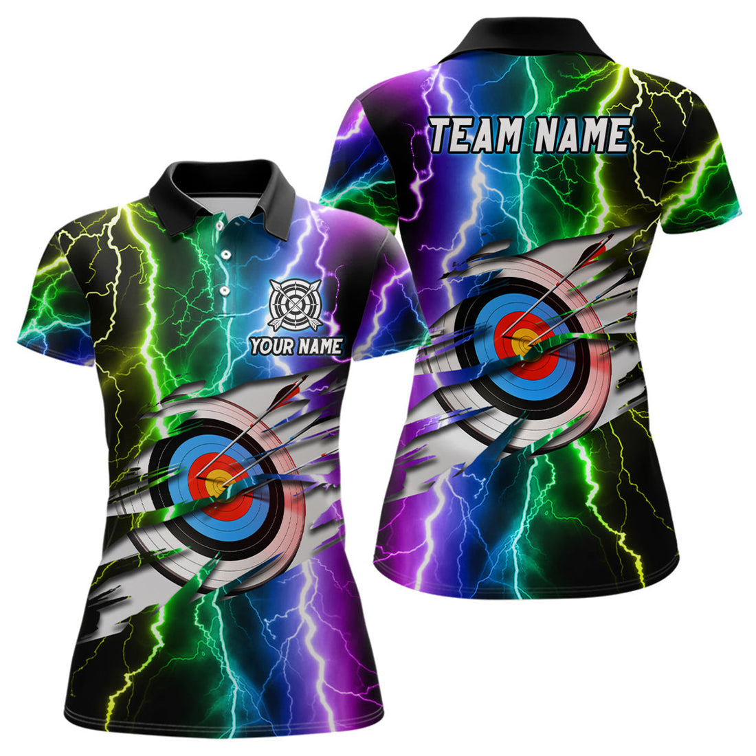 Custom Personalized Archery Colorful Women's Polo Shirts S-5XL