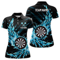Custom Blue Frozen Icy Darts Personalized Team Women's Polo Shirts S-5XL