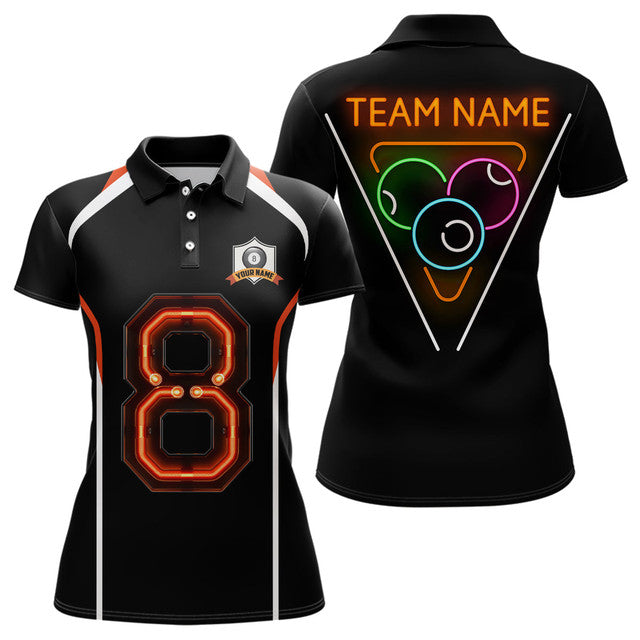 Customized 8 Ball Pool Billiard Shirts Design for Women Women's Polo Shirts S-5XL