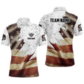 Personalized Retro American Flag Billiard Custom Patriotic Men's Polo Shirt S-5XL