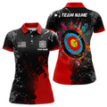 Custom Paint Red 3D Target Archery Attire With Women's Polo Shirts S-5XL