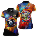 Custom 8 Ball Pool Clock Polo Shirts Funny Design Women's Polo Shirts S-5XL