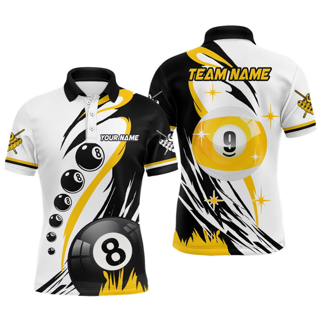 Personalized Billiard 8 Ball 9 Ball Polo Shirt Mens Polo Shirt S-5XL
