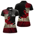 Custom Canadian Flag Golf Gifts for Ladies Retro Style Women's Polo Shirts S-5XL