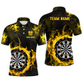Fire Flame Yellow Dartboard Dart Polo Shirt Size S-5XL Men's Polo Shirt