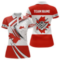 Custom Canada Flag Billiard Player Outfit Patriotic Design Women's Polo Shirts S-5XL