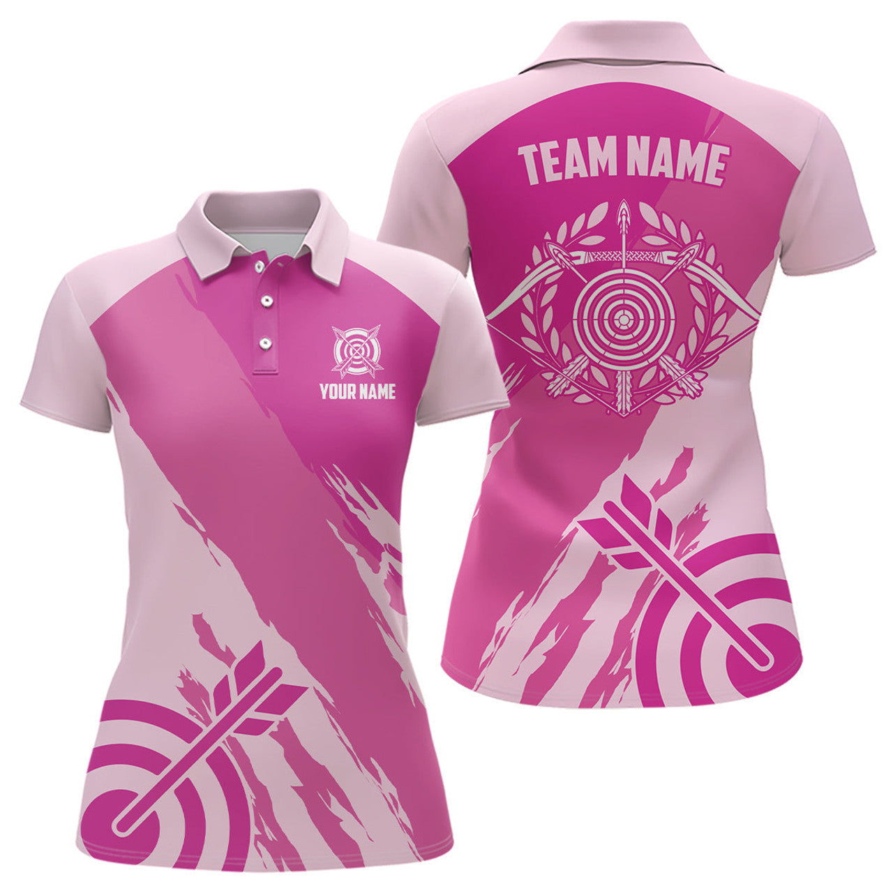 Custom Personalized Archery Target Pink for Women's Polo Shirts S-5XL (Copy)