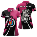 Custom Pink Archery Valentine Sport for Women's Polo Shirts S-5XL