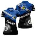 Custom Patriotic Grunge Las Vegas Flag 8 Ball Billiard Women's Polo Shirts S-5XL