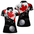 Custom Canada Flag Grunge Style Patriotic Golf Shirt Women's Polo Shirts S-5XL