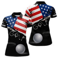 Custom Grunge American Flag 4th of July Golf Gift Women's Polo Shirts S-5XL