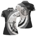 Custom Grey Black Archery Player Silhouette Uniform Women's Polo Shirts S-5XL