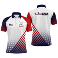 Custom American Flag Patriotic Team Golf Shirt Best Gift Men's Polo Shirt S-5XL