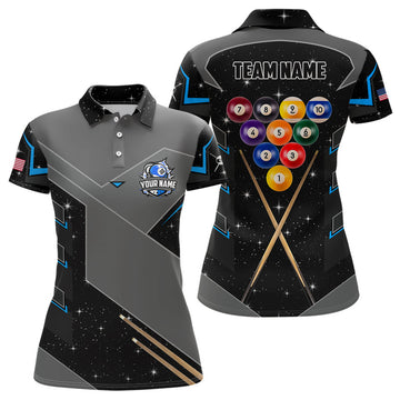 Custom Personalized 10 Ball Billiards Attire for Women Women's Polo Shirts S-5XL