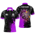 Personalized Purple 3D Dartboard Custom Jersey Men's Polo Shirt S-5XL