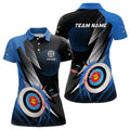Custom Personalized Archery 3D Target Blue Women's Polo Shirts S-5XL