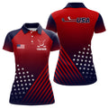 Custom Golf Polo American Flag Red Navy Best Golf Wear Women's Polo Shirts S-5XL