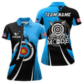 Custom Name Blue Archery Mode Team Uniform Polo Women's Polo Shirts S-5XL
